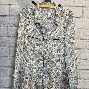 The Audrey – workwear Pajama Abstract Floral Top